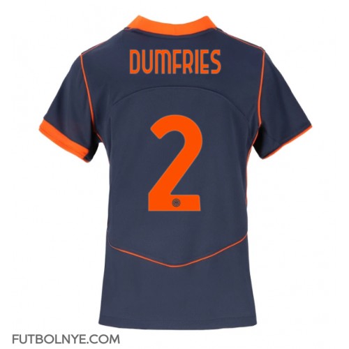 Camiseta Inter Milan Denzel Dumfries #2 Tercera Equipación para mujer 2025-26 manga corta